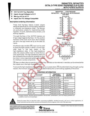 SN74ACT574NE4 datasheet  